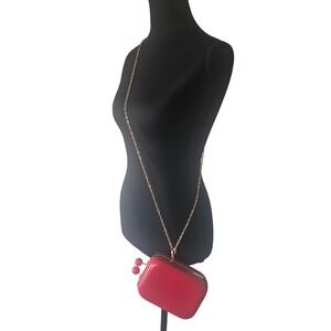 Elizabeth Arden Red Hard Shell Crossbody Clutch with Cherry Clasp